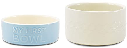 Scruffs My First Icon Puppy Bowl Set - Light Blue/Cream