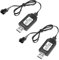 YACSEJAO 2 Pack 7.4V USB Ladekabel mit SM-4P Stecker für LiPo Akku RC Modellfahrzeug Buggy Auto LKW Boot