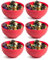AC - Pack de 6 Cuencos Decorativos para Navidad – Reutilizable - Fabricado en España - Capacidad 540 ml - Ø 13 x 7 cm - Color Granate