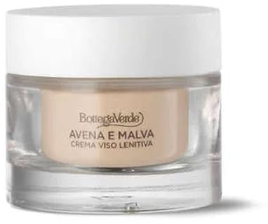 Bottega Verde - Crema Viso, per Pelli Delicate o Sensibili, 50ml | Lenitiva, Protettiva, con Estratti Iperfermentati di Avena e Malva