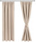 JIUZHEN Vorhang Blickdicht Gardinen kräuselband Verdunklungsvorhänge Gardinen Wohnzimmer Vorhänge Schlafzimmer Thermovorhang Beige, H228 x B167 cm,2er Set