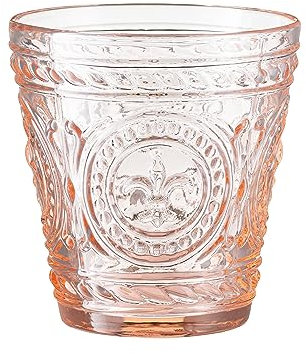 VILLA ITALIA Wasserglas 250 ml FREEZE – Handgefertigtes Trinkglas mit Prägemuster – Trinkgläser für Kaltgetränke, Spülmaschinenfest Rosa