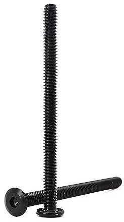 cSeao 10 bulloni a testa piatta in acciaio inox 304 da 1/4-20 x 4, colore nero, per mobili da tavolo e letto