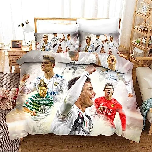 Shaari 3D Drucken Bettwäsche Set 135x200,Microfaser Einzelbett 1 Bettbezug Mit Reißverschluss + 1 Kissenbezüge 80x80