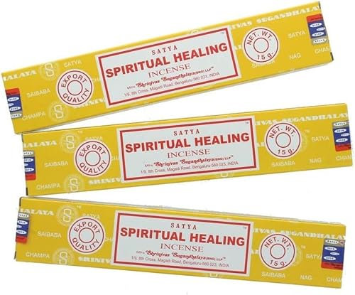 Booghe Satya Nag Champa Räucherstäbchen, spirituelle Heilung, 100 % natürlich, 3 Packungen, handgefertigte Räucherstäbchen, für Stressabbau, spirituelle Dekoration, Verschmieren und Meditation