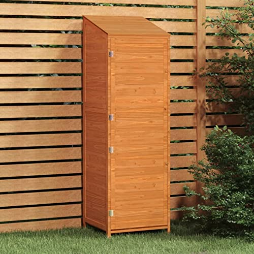 ARKEM Cobertizo de jardín Madera Maciza de Abeto marrón 55x52x174,5cm Casa Contenedor Prefabricada