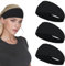 Kryzalite 3er-Pack 10 cm Unisex-Stirnbänder für Damenhaare, weicher, dehnbarer Stoff, Bandeaux-Haar-Accessoires für Workout, Fitnessstudio, Yoga Haarband (schwarz)
