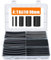 Lsnisni Kit Guaine Termorestringente 90mm 4:1, 5 Misure di Guaina Termoretrattile Nero, Impermeabile, Tubo a Doppia Parete con Adesivo, Guaina Termorestringenti - 100 Pezzi