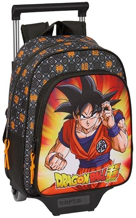 Safta Dragon Ball - Sac à dos pour enfant avec chariot 705, idéal pour les enfants de différents âges, confortable et polyvalent, qualité et résistance, 27 x 10 x 33 cm, couleur noire, Noir,