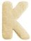 Mealini BUCHSTABENKISSEN - Buchstabe K, wollweiß, ca 19 x 28 cm, Buntes Kissen Alphabet für Namen