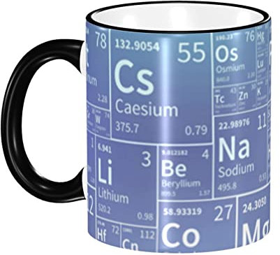 Becher Tasse 330ml, Chemisches Periodensystem Lustig Keramik Tasse Personalisierte Geschenk Tasse Bedruckt Trinkbecher, Für Büro, Kaffee, Trekking