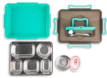 Manna 51oz Large Stainless Steel Divided Lunch Box - Blue Waltz