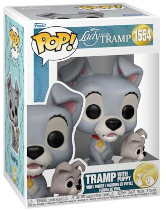 Funko POP! Disney: Lady & The The Tramp - The Tramp With Puppy - Lady And The Tramp - Lilli e il Vagabondo - Figura in Vinile da Collezione - Idea Regalo - Merchandising Ufficiale - Movies Fans