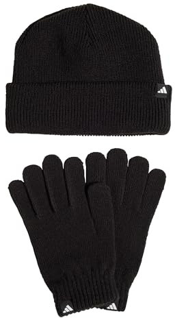 adidas Unisex Glove + Beanie Pack, Black/White, XL