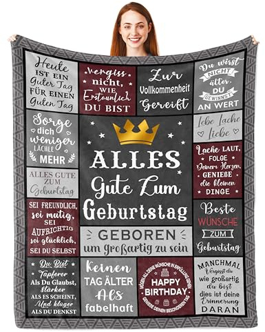 Geburtstagsgeschenk für Männer - Geschenkideen für Freund, Papa, Opa - Decke 150x130CM für Mann der Alles Hat