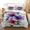 TKCQX Fleur Parure de Lit 90x190 Enfant Fleurs Bleues Violettes Roses 3D Housse de Couette 1 Personne, Fleur Housse de Couette 90x190 Fille Adulte Enfant Parure de Lit en Microfibre