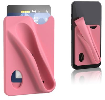 MOPZIJA Lipgloss-Schutzhülle für Handy, Lipgloss handyhülle,handyhülle Lipgloss Halter,Lippenhalter, zum Aufkleben, kompatibel mit iPhone, Samsung, Galaxy, Smartphones, mit Karte Holder (Rosa)