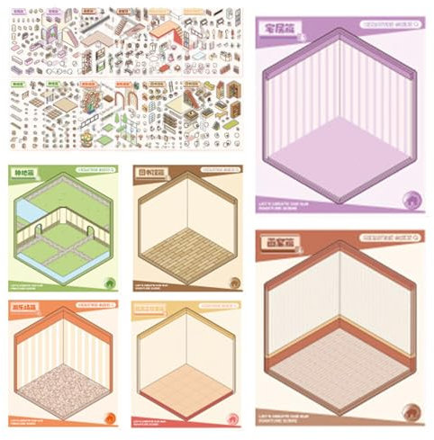 Aufkleber, Cartoon Aufkleber, Miniatur Aufkleber Szenen Basteln für Geburtstag, Ostern, Weihnachten, Familie, Freunde, Kinder, Kreative Cartoon Haus Aufkleber, Kunst und Handwerk Aufkleber