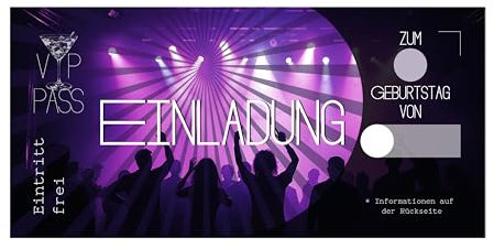 Generisch Einladungskarten Set 12 Stück Party Tanzen Disco