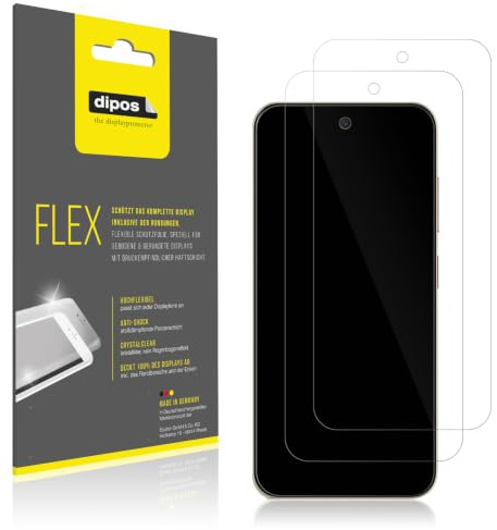dipos FLEX 2x Displayschutzfolie klar für ZTE Blade V70 | 100% Displayabdeckung, Full Cover, Anti-Shock, selbstheilend, blasenfrei, Fingerprint-kompatibel, selbstklebend