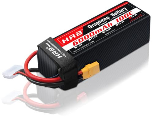 HRB 6S 6000mAh Lipo Battery XT90 100C 22.2V RC Lipo Battery Compatible avec RC Quadcopter Helicopter Airplane Car Boat Truck