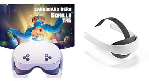 Meta Quest 3S 128 GB - Gorilla Tag Cardboard Headset+ Correa Elite