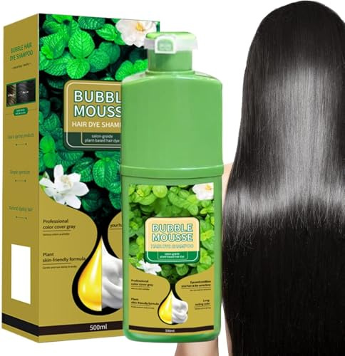 Langanhaltendes Schaumhaarfärbemittel auf Pflanzenbasis, natürlicher Haarschaum, schnell wirkende Haarfärbemittel, graue Haarabdeckung, für alle Haartypen (Kaffee Braun)