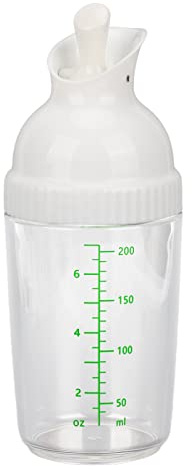 Hapivida Salad Dressing Shaker, 200ml Leakproof Condiment Bottle ABS+PP Jar with Lid for Kitchen Seasonings Storage (White)