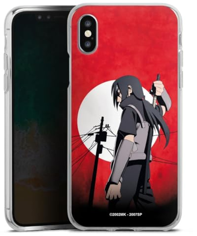Silikon Hülle kompatibel mit Apple iPhone X Case transparent Handyhülle Naruto Shippuden Manga Anime