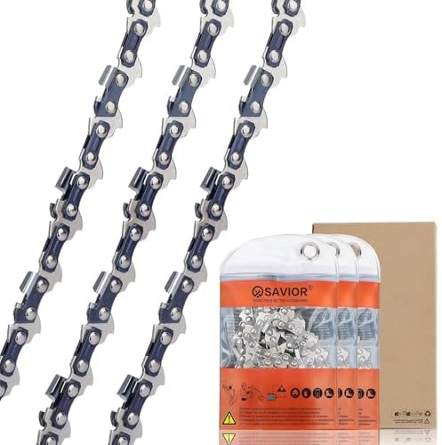 Savior 18 Inch (45cm) Chainsaw Chain 62 Links .050 Gauge 3/8 LP Pitch | Compatible with Oregon, Husqvarna, Bosch AKE 45 S, Ryobi and More, 3 Pack