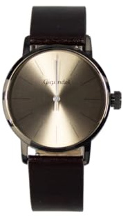 Gigandet Armbanduhr Damen Quarz Edelstahl Lederband Schwarz Hellbraun G43-033