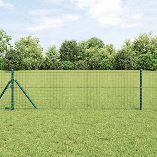 Runheo Zaunpfosten 2 Stück Grün 60 cm Pulverbeschichteter Stahl für Garten Terrasse Außenbereich mit Korrosionsschutz und einfacher Montage zur Befestigung von Zaunlatten und Sichtschutz