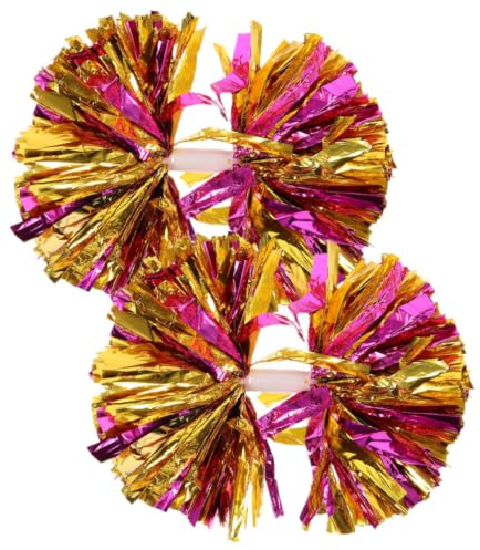 SHINEOFI Pompons de Cheerleading pour Événements Sportifs Stimulation Visuelle et Tactile en PE 2 Pièces Réutilisables Accessoires pour Chorégraphies et Encouragements