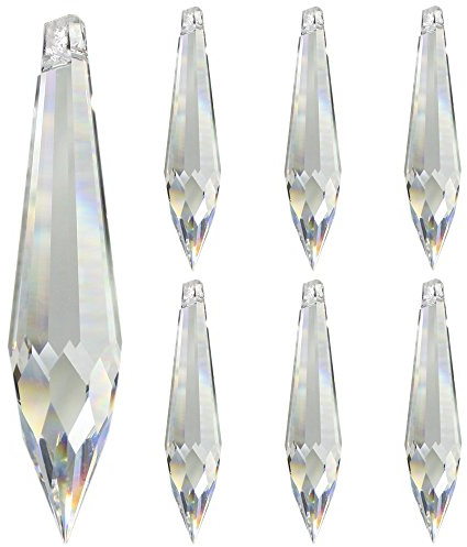 Kristall Birnel L. 63mm 7 Stück Kristall-Spitze Pendel Regenbogenkristall Fenster-deko Feng Shui 30% Bleikristall Sonnen-Fänger