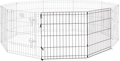 MidWest Homes for Pets Universal Pet Playpen 2-Panel Extension Kit | Fits Metal 24-Inch Dog Pens | Kit Measures 24H x 47.50W Inches| Includes 4 Thumb Snaps, 2 Ground Stakes