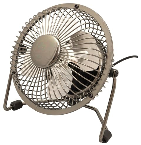 Schallen Mini Portable USB Powered Desktop Office Computer, PC, Mac, Laptop Cooling Desk Table Fan (Gunmetal Grey)
