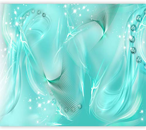 murando - Vlies Fototapete Abstrakt 350x256cm Foto tapete Schlafzimmer Wohnzimmer Vliestapete XXL Wandtapete Motivtapeten 3d Effekt Wand Dekoration - Diamant optisch blau türkis weiß a-A-0546-a-a