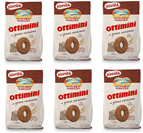 6x Divella Ottimini al Grano Saraceno Buchweizen Shortbread Kekse 300g Biscuits Cookies italienische Kekse
