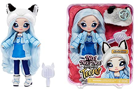 Na! Na! Na! SurpriseTeens Fashion Doll - Sammlerstück - 27.94 cm weiche Stoffpuppe, inspiriert durch Wölfe - Mit blauen Haaren - Alaska Frost