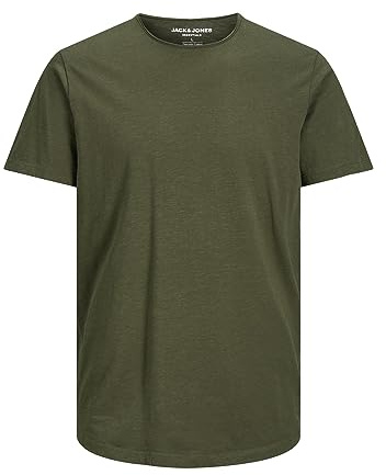 JACK&JONES Basic T-Shirt Rundhals Kurzarm Jersey Baumwolle Shirt Regular Fit JJEBASHER, Grün (Forest Night/Reg),XXL