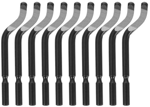 iplusmile Deburring Tools Set: 10 pcs High Speed Steel Rotary Burr Removal BS10 Replacement Burr Reamer Tools for Metal, Resin, PVC Pipes, Plastic, Copper Pipes