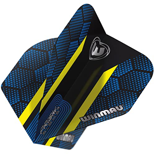 WINMAU Prism Alpha Blue & Yellow Hexagon Extra Thick Dart Flights - 1 Satz pro Packung (Insgesamt 3 Flüge)