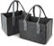 Tebewo 2er-Set Filztasche - Kaminholzkorb im Doppelpack - Filzkorb für Holz - Brennholzkorb zur Kaminholz Aufbewahrung - faltbare Kaminholztasche - Dunkel-/Hellgrau