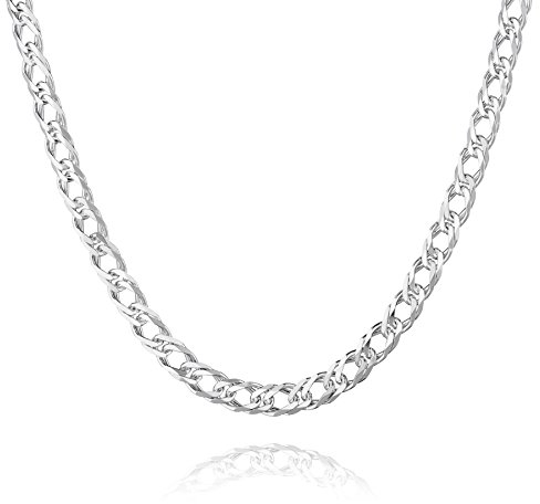 Herren Silberkette Aus 925er Silber Mit Doppeltem Panzerketten Design 65 cm
