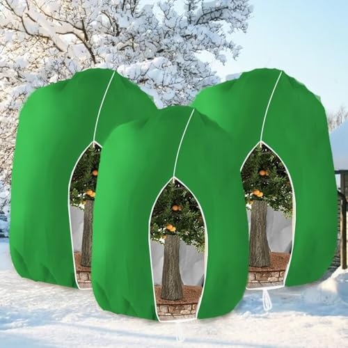 HERILIOS Winterschutz für Pflanzen, Frostschutz Pflanzenabdeckungen als, mit Reißverschluss Baum Palmen Balkonpflanzen haube Zelt Atmungsaktiv - Reißfest,250 x 360cm Grün 3 Stücke, 250x360cm