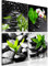 B&D XXL - Wandbilder Zen 80x80 cm 4 Teilig je 40x40 Vlies Leinwandbild Kunstdruck modern Wanbilder XXL Wanddekoration Design Wand Bild - Steine Orchidee Bambus Wasser p-B-10004-b-a