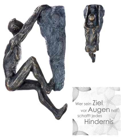 Casablanca Skulptur Ambition, Deko Figur Bronze, Kunstharz Statue Wohnzimmer, Büro Dekoration H. 20 cm x B. 7 cm - Moderne Skulpturen, Klettern, Bergsteiger, Kletterer