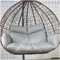 Thicken Hanging Chair Cushion Double Removable Egg Nest Shaped Basket Cushion Replacement, Washable 2 Persons Seater Wicker Rattan Swing Seat Pads for Patio Garden,Grey