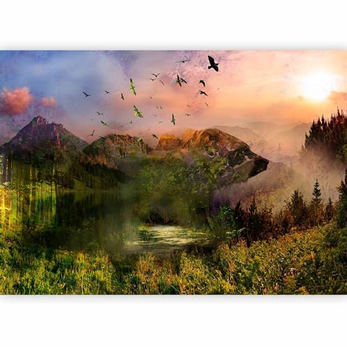 murando PREMIUM Carta da parati Foresta Bosco 200x140 cm Fotomurali in TNT Murale alla moda Decorazione da Muro XXL Poster Gigante Design Soggiorno Cameretta Carta per pareti Montagnes Indossare