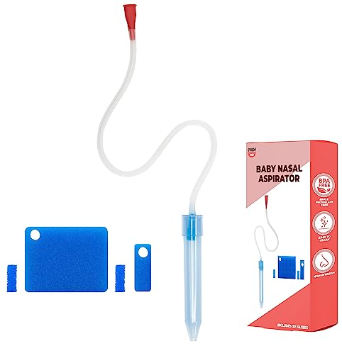 CUQOO Baby Nasensauger mit 20 extra Hygienefiltern für Kleinkinder - Wiederverwendbares weiches Silikon Nasensauger Nasenspüler Kit | Tragbarer und einfach zu bedienender Nasensauger für Neugeborene